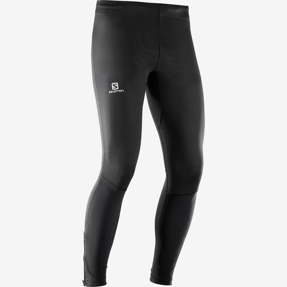 Pánské Tights Salomon AGILE LONG Černé | MFB-298674