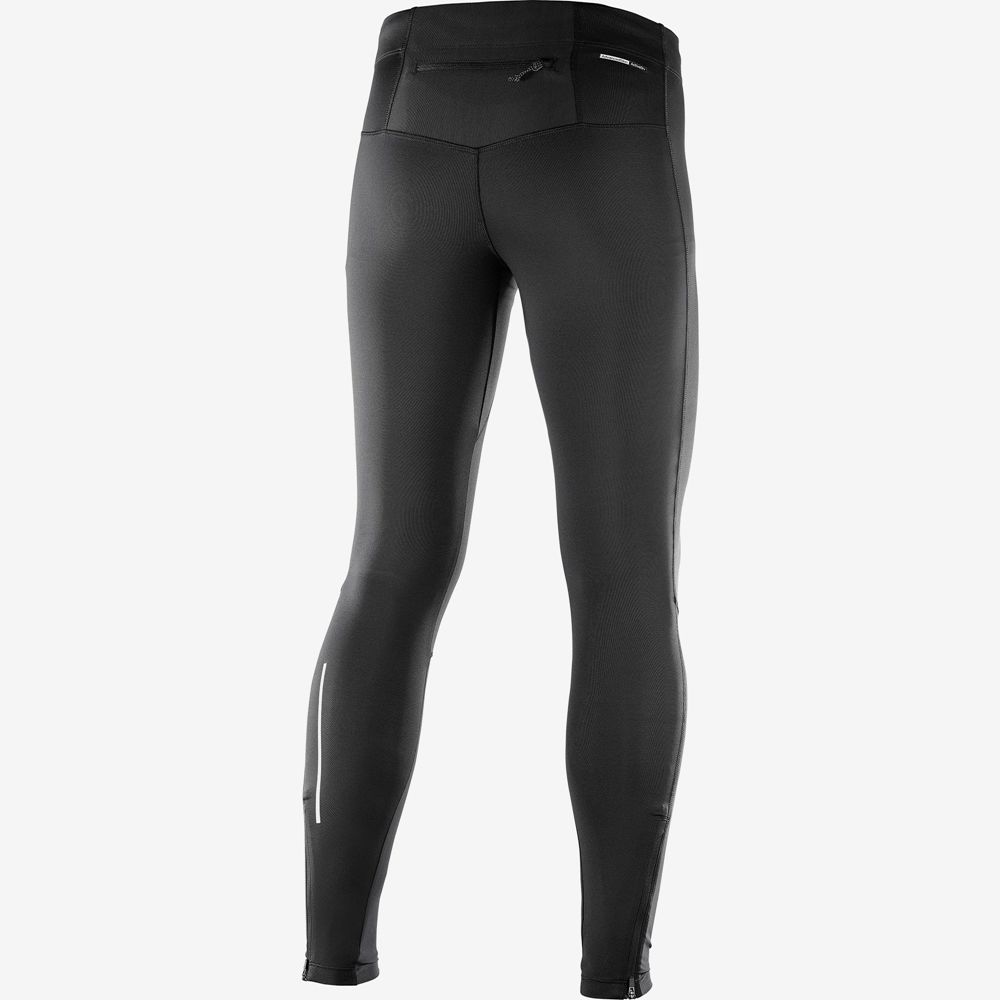 Pánské Tights Salomon AGILE LONG Černé | MFB-298674