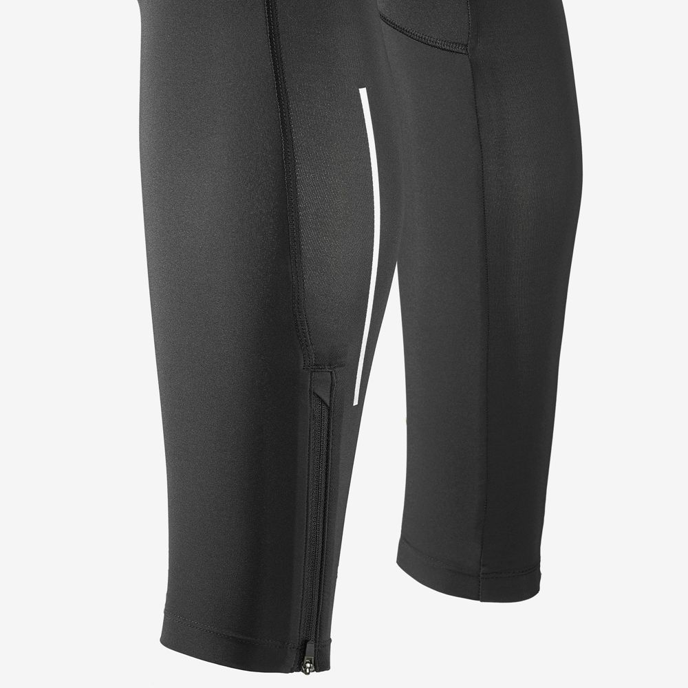 Pánské Tights Salomon AGILE LONG Černé | MFB-298674