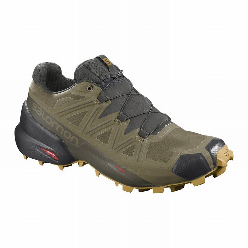 Pánské Trailové Běžecké Boty Salomon SPEEDCROSS 5 GORE-TEX Olivy Zelené | BFT-289154