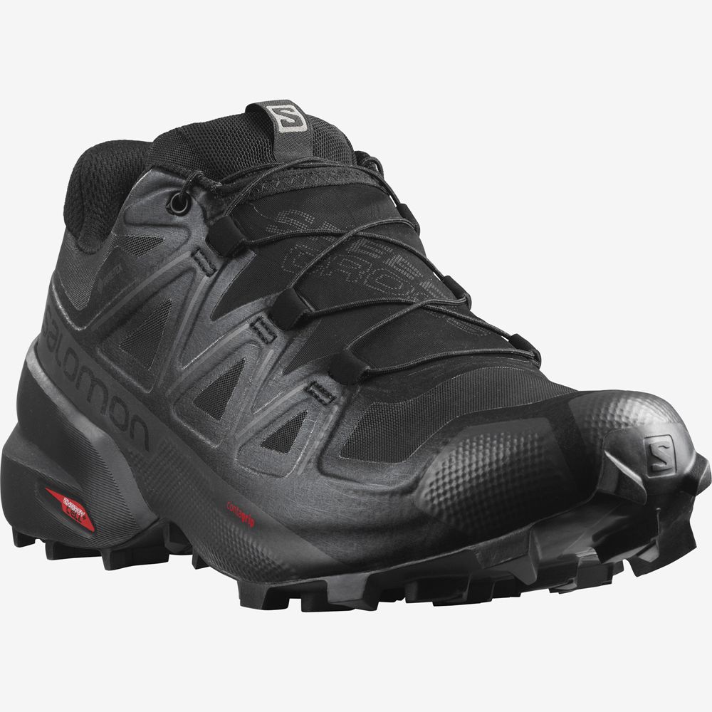 Pánské Trailové Běžecké Boty Salomon SPEEDCROSS 5 GORE-TEX Černé | SET-624391