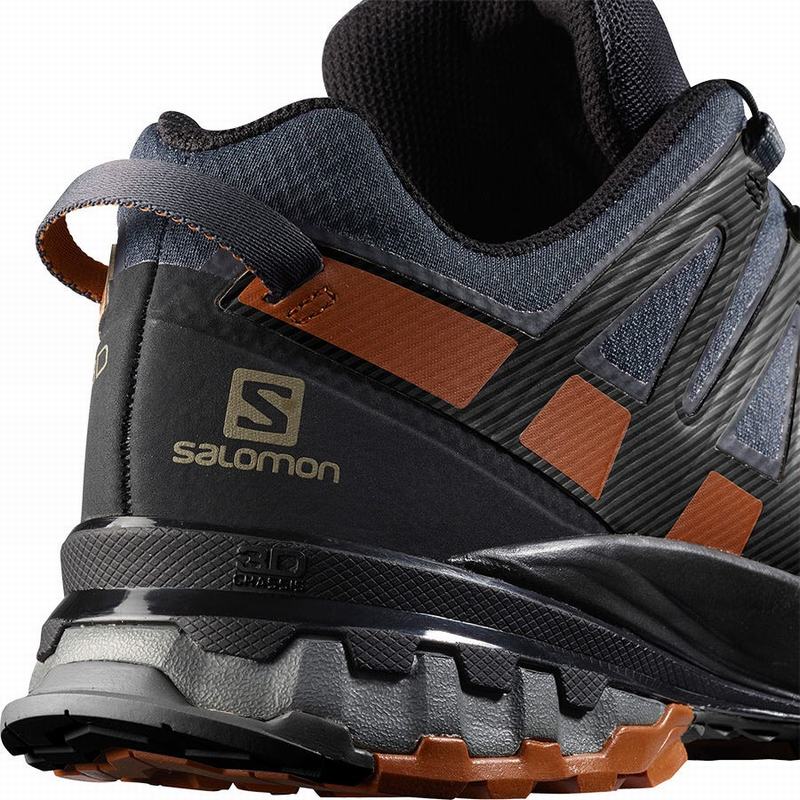 Pánské Trailové Běžecké Boty Salomon XA PRO 3D V8 GORE-TEX WIDE Tmavě Blankyt Černé | KHO-172450