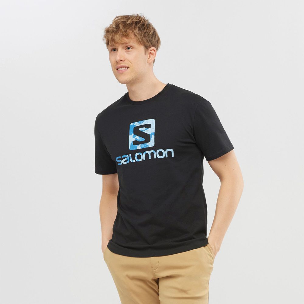 Pánské Tričko Salomon OUTLIFE LOGO Krátké Sleeve Černé | ZGY-370261