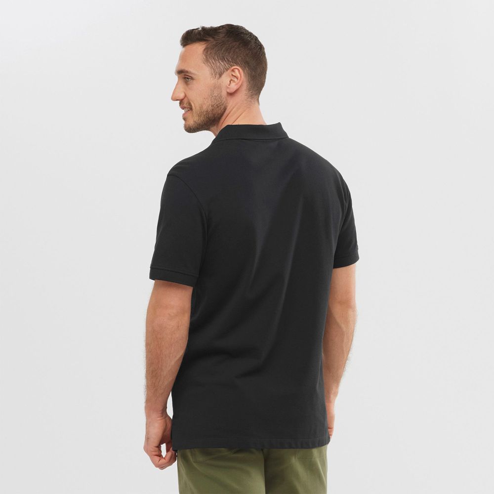 Pánské Tričko Salomon OUTLIFE SS POLO M Krátké Sleeve Černé | GYH-648127