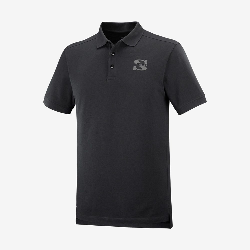 Pánské Tričko Salomon OUTLIFE SS POLO M Krátké Sleeve Černé | GYH-648127