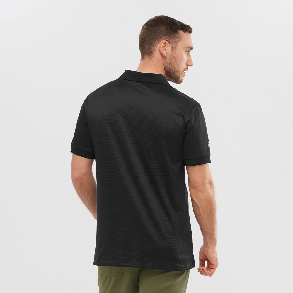 Pánské Tričko Salomon OUTLIFE TECH POLO M Krátké Sleeve Černé | MVI-735208