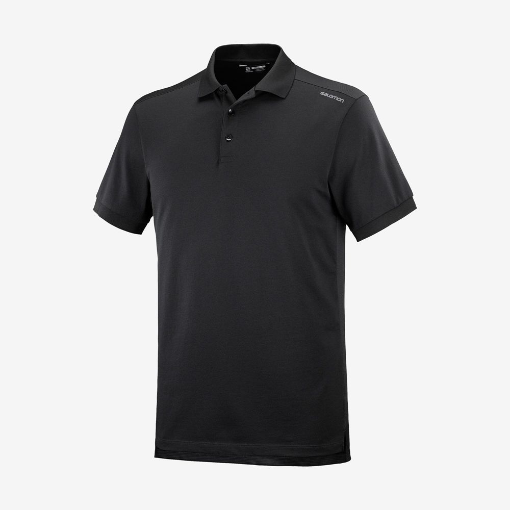 Pánské Tričko Salomon OUTLIFE TECH POLO M Krátké Sleeve Černé | MVI-735208