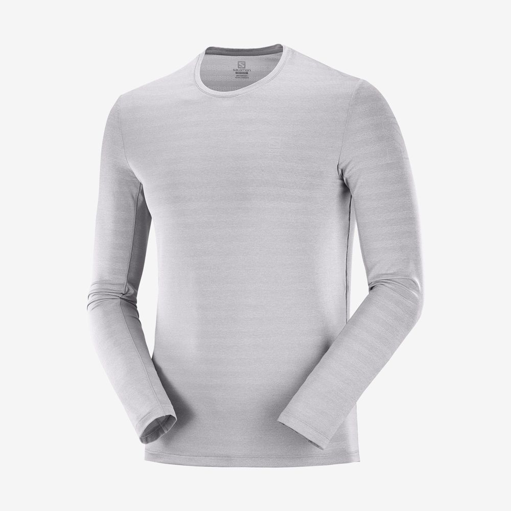 Pánské Tričko Salomon OUTLINE Long Sleeve Stříbrné | PFZ-864175