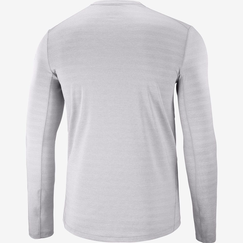 Pánské Tričko Salomon OUTLINE Long Sleeve Stříbrné | PFZ-864175