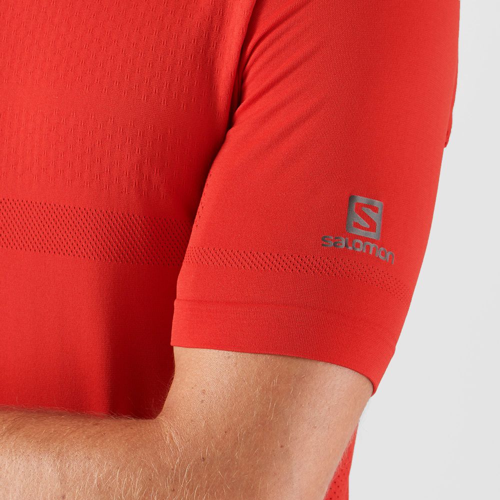 Pánské Tričko Salomon SENSE SEAMLESS M Krátké Sleeve Oranžové | SOH-436859