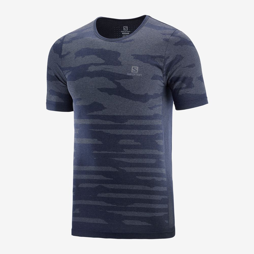 Pánské Tričko Salomon XA CAMO TEE Krátké Sleeve Tmavě Blankyt | SOJ-764312