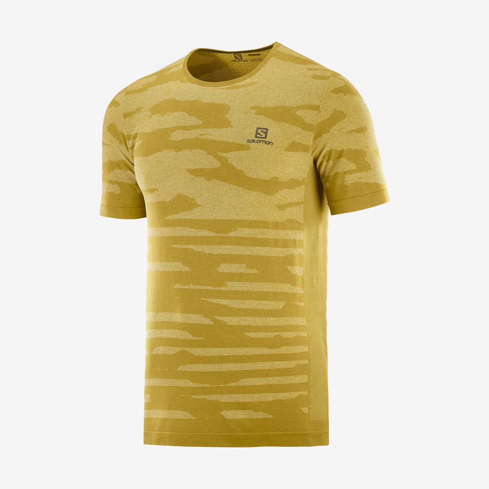 Pánské Tričko Salomon XA CAMO TEE Krátké Sleeve Zlaté | TGV-597210