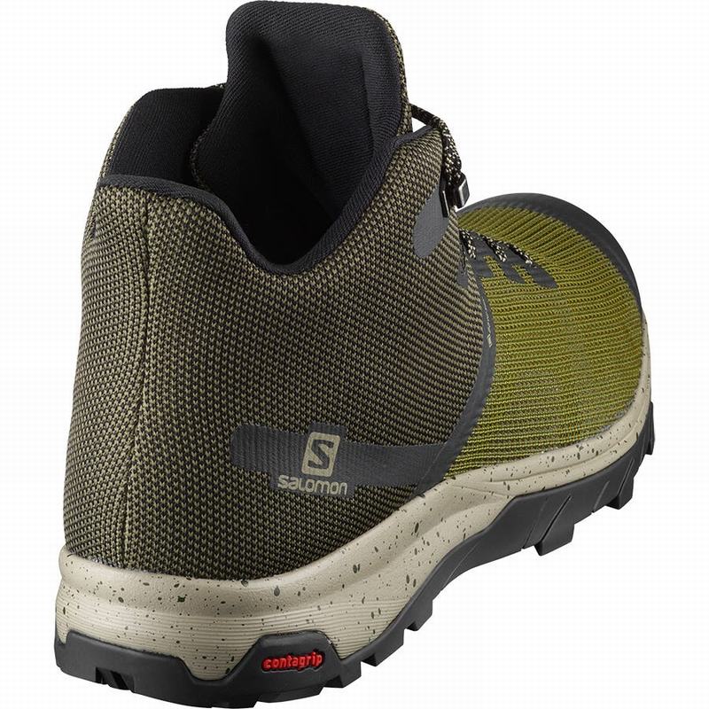 Pánské Turistické Boty Salomon OUTLINE PRISM MID GORE-TEX Olivy Zelené Černé | VSI-710293