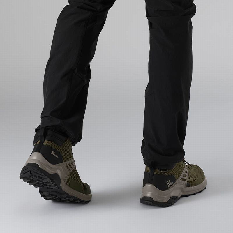 Pánské Turistické Boty Salomon X RAISE MID GORE-TEX Olivy Zelené Černé | VEW-268940