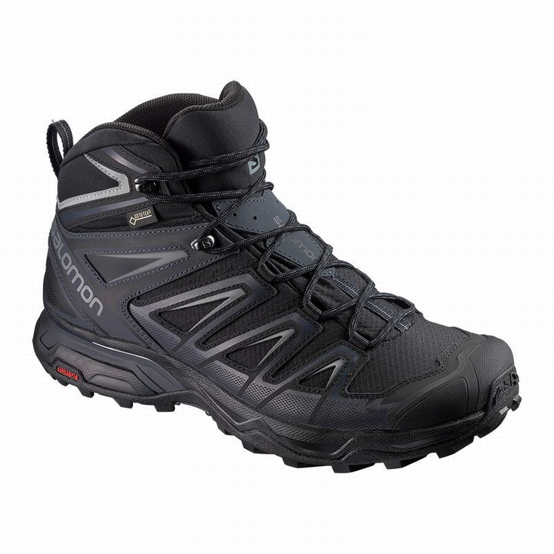 Pánské Turistické Boty Salomon X ULTRA 3 WIDE MID GORE-TEX Černé | OIB-560281