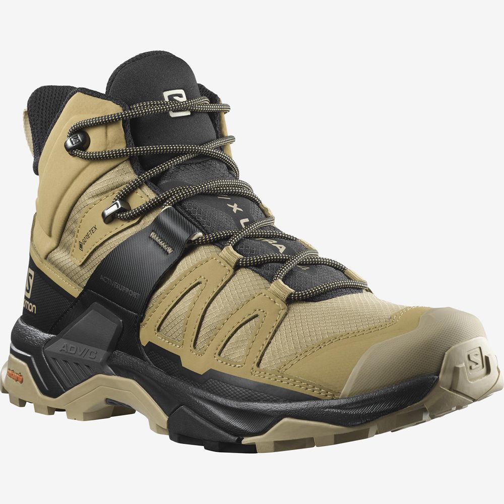 Pánské Turistické Boty Salomon X ULTRA 4 MID GORE-TEX Hnědožlutý | ALX-728309