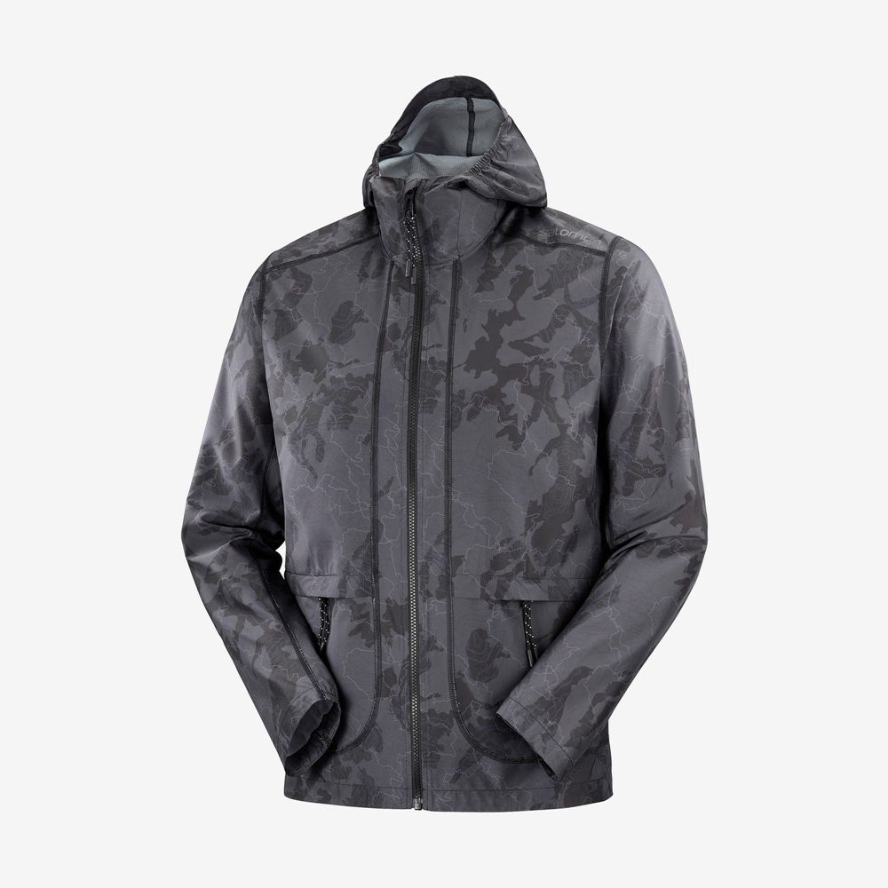 Pánské Wind Breakers Salomon OUTLIFE PACKABLE SHELL U Černé | ZCF-672413