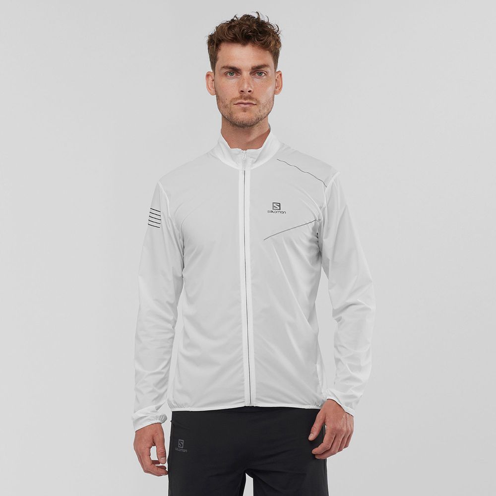 Pánské Wind Breakers Salomon SENSE M Bílé | SJX-032416