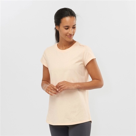 Dámské Tričko Salomon OUTLIFE SCOOP HEM W Krátké Sleeve Béžový | XJY-704591