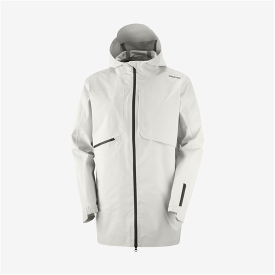 Pánské Bundy Salomon OUTLIFE WP COMMUTER PARKA M Nepromokavé Bílé | XVS-940812