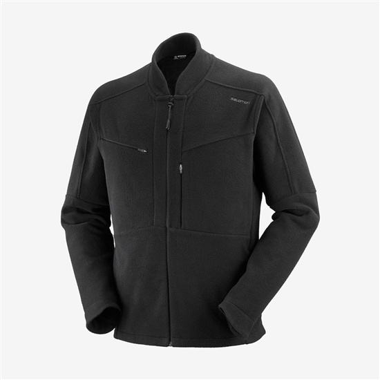 Pánské Mikiny S Kapucí Salomon OUTLIFE ZIP FRONT MIDLAYER M Sportswear Černé | LOZ-061583