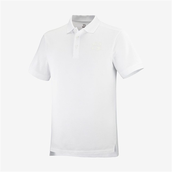 Pánské Tričko Salomon OUTLIFE SS POLO M Krátké Sleeve Bílé | MUJ-296314