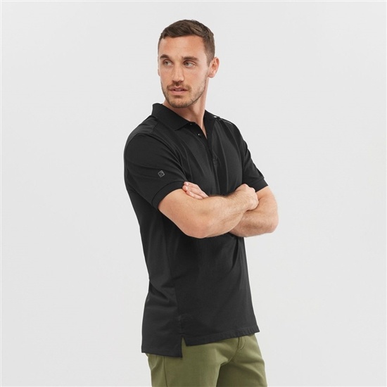 Pánské Tričko Salomon OUTLIFE TECH POLO M Krátké Sleeve Černé | MVI-735208