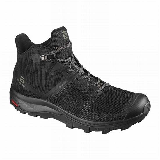 Pánské Turistické Boty Salomon OUTLINE PRISM MID GORE-TEX Černé | YHB-456928